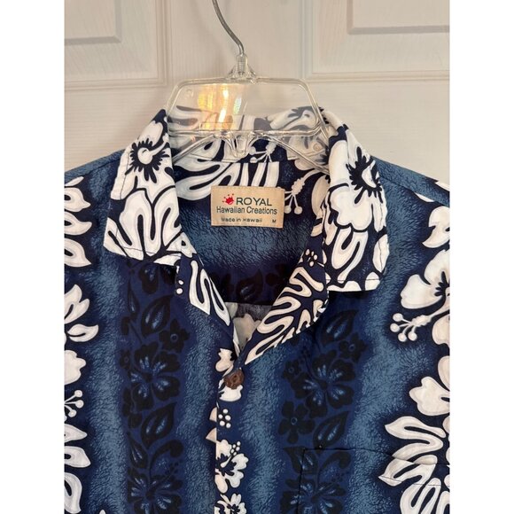 Vintage Royal Hawaiian Creations Made in Hawaii Blue Hawaiian Shirt Medium - Picture 2 of 6